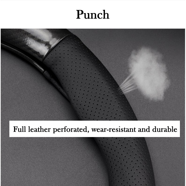 Vỏ Bọc Vô Lăng Bằng Sợi Carbon Cho Xe Hơi Honda Freed Brio City Civic CRV HRV BRV Jazz FD / FC Accord