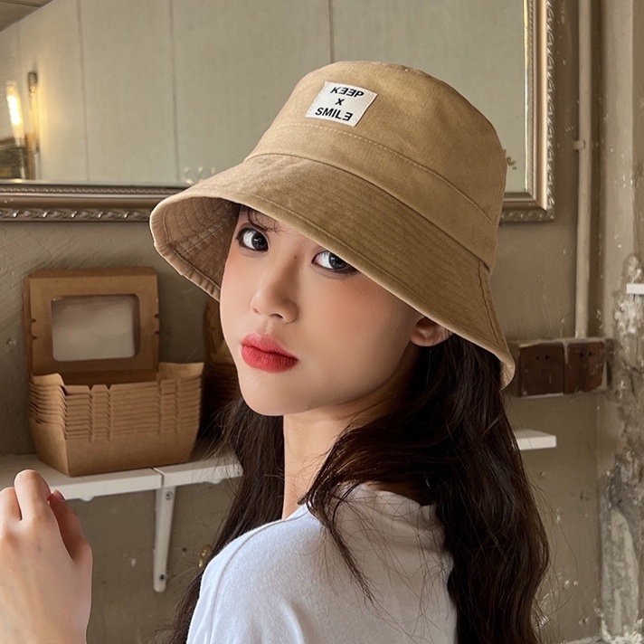 Nón Bucket Che Nắng Vành Rộng Che Nắng Màu Be Dễ Phối Đồ Thời Trang Xuân Hè Phong Cách Hàn Quốc Cho Nữ