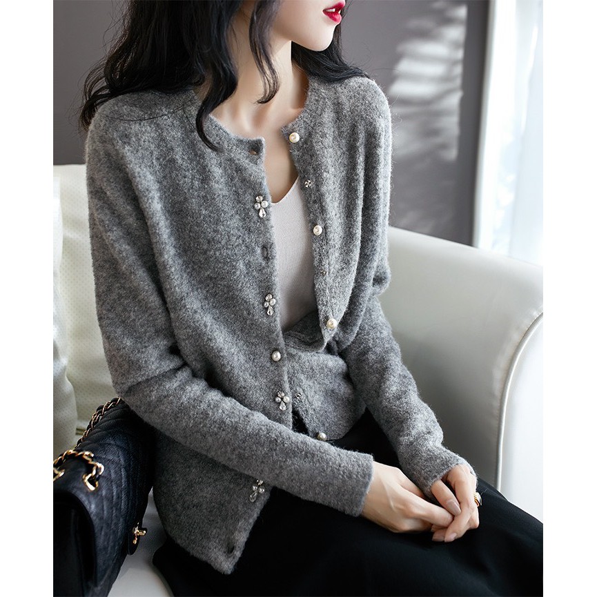 Áo khoác cardigan lông chuột