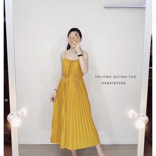 Váy maxi dập ly 2 dây cực hot