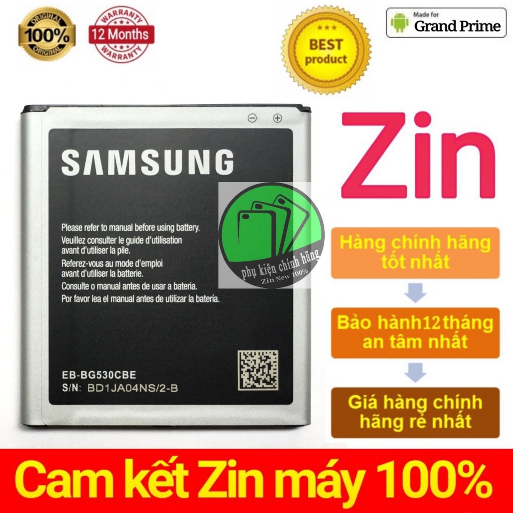 Pin (G530CBE) SAMSUNG J5, On5 2015, J3,J310, J320, J2 Prime, Grand Prime dung lượng 2600mAh