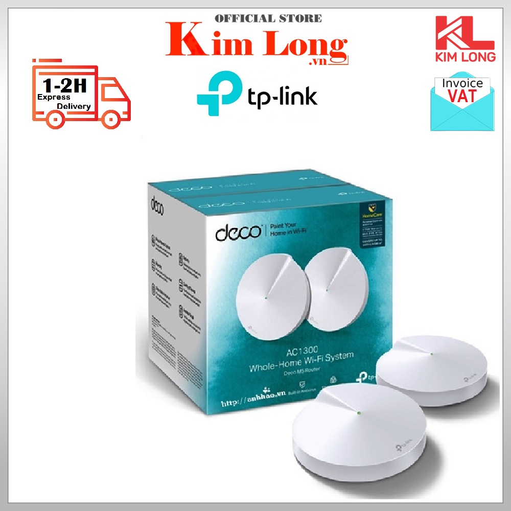 Hệ thống Wi-Fi Mesh TP-LINK AC1300 Deco M5 (2-pack) ( 2cái) - Bảo hành chính hãng 2 năm