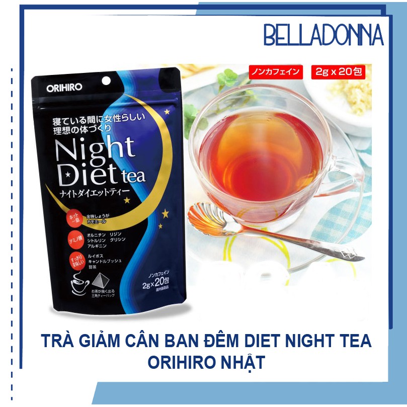 [Loại 24 gói] Trà đêm Orihiro Nhật Night Diet dạng túi lọc 48g