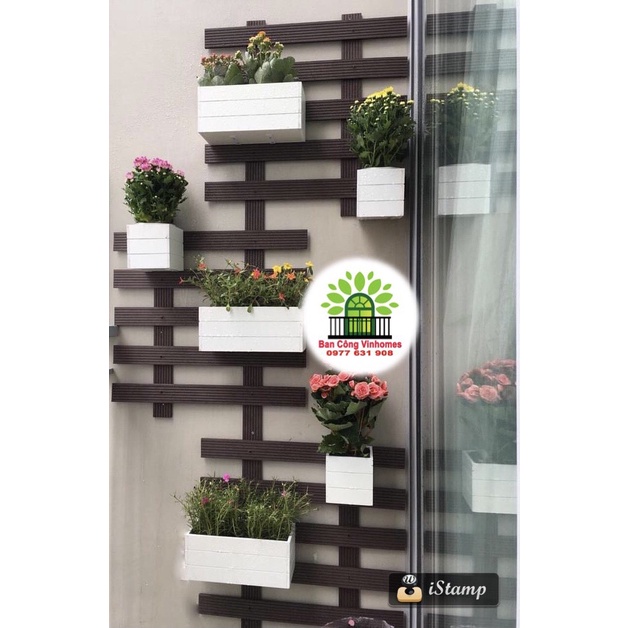 CHẬU NHỰA VUÔNG TRỒNG CÂY COMPOSITE SIÊU BỀN, ĐẸP MÀU TRẮNG