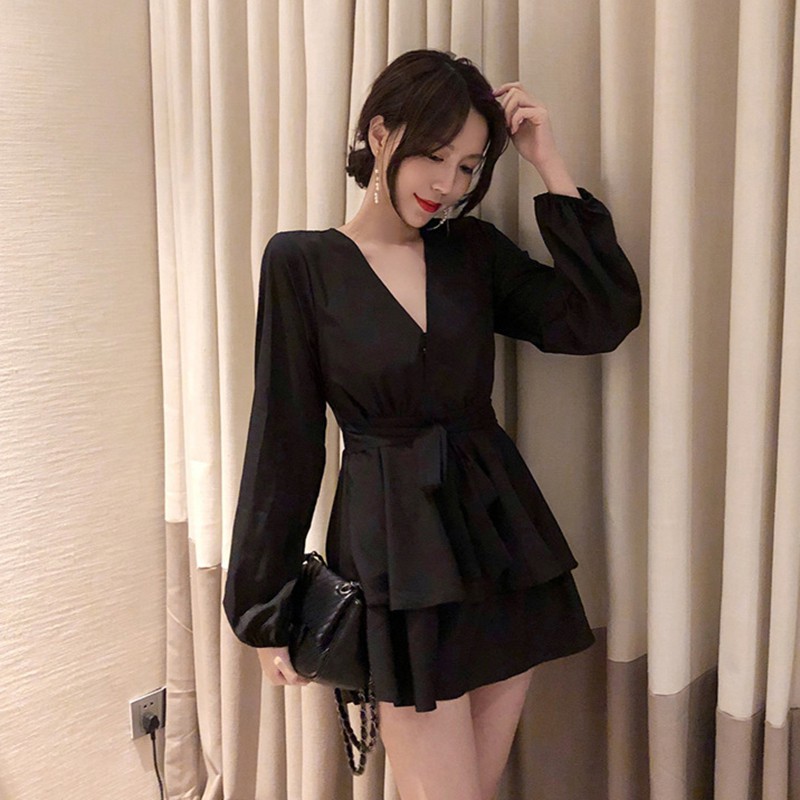 Đầm nữ tay dài lưng cao