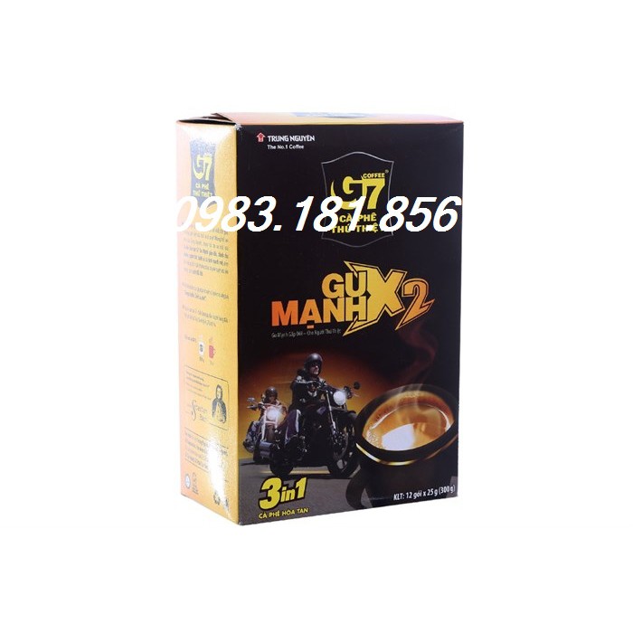 Cà Phê Hoà Tan G7 3in1 Gu Mạnh X2 Hộp 12 Gói 25gr
