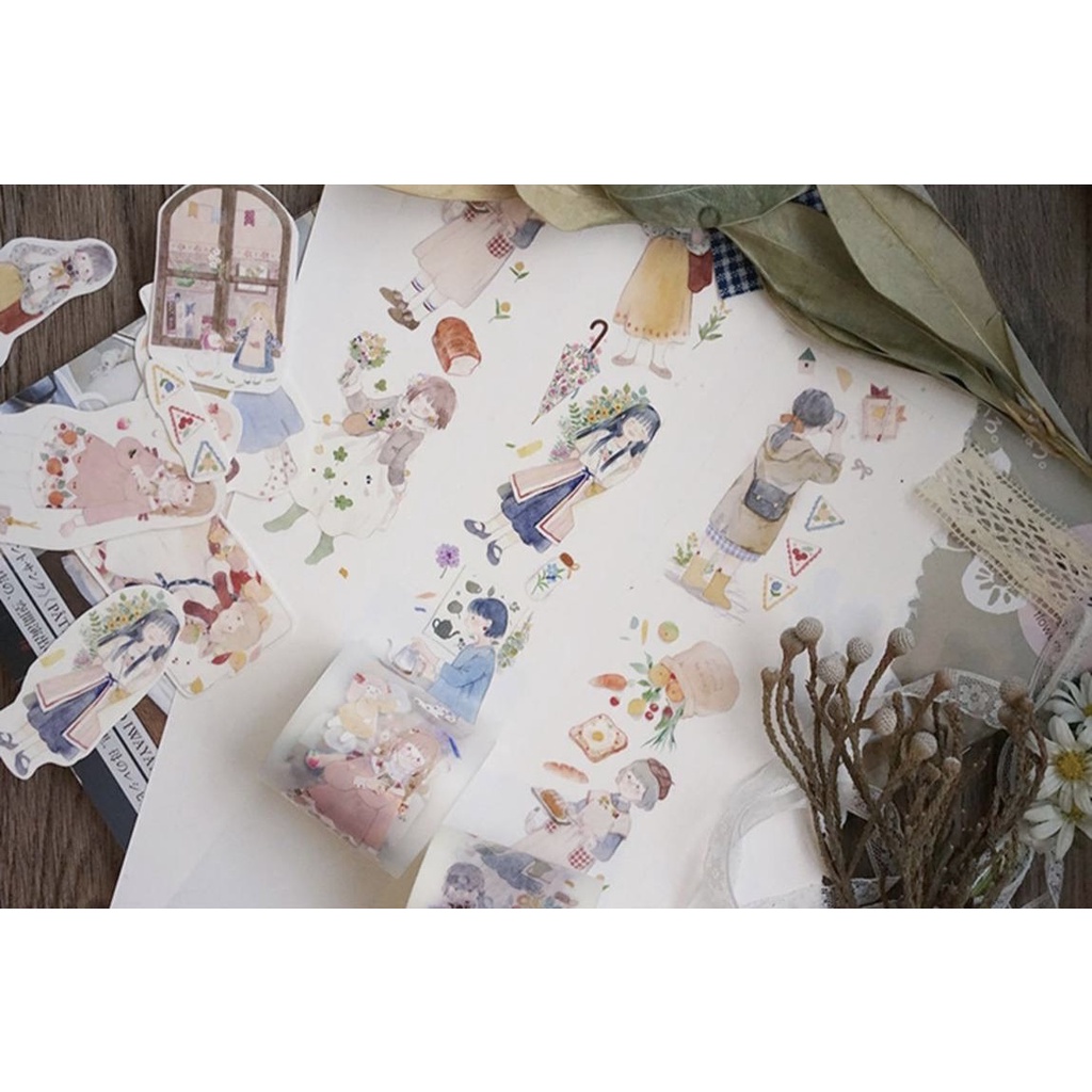 Chiết lẻ các mẫu băng dính hình xinh xắn trang trí sổ, planner