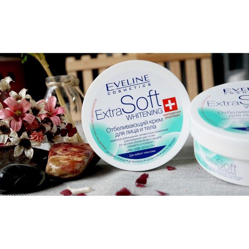 Kem dưỡng trắng da, dưỡng ẩm chống khô nẻ da Eveline Extra Soft Whitening