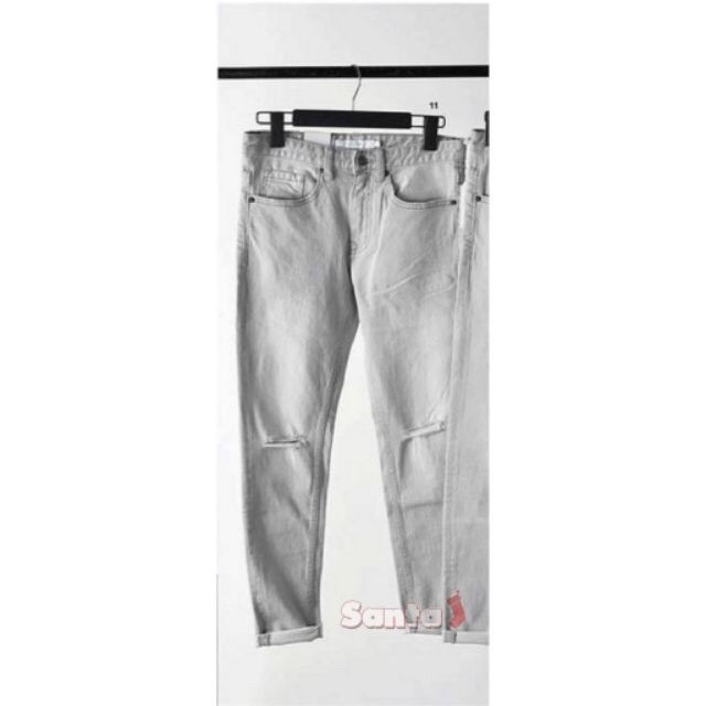 Quần jean Nam cao cấp dài rách gối siêu chất wash Bạc - HOT TREND 2021 | BigBuy360 - bigbuy360.vn