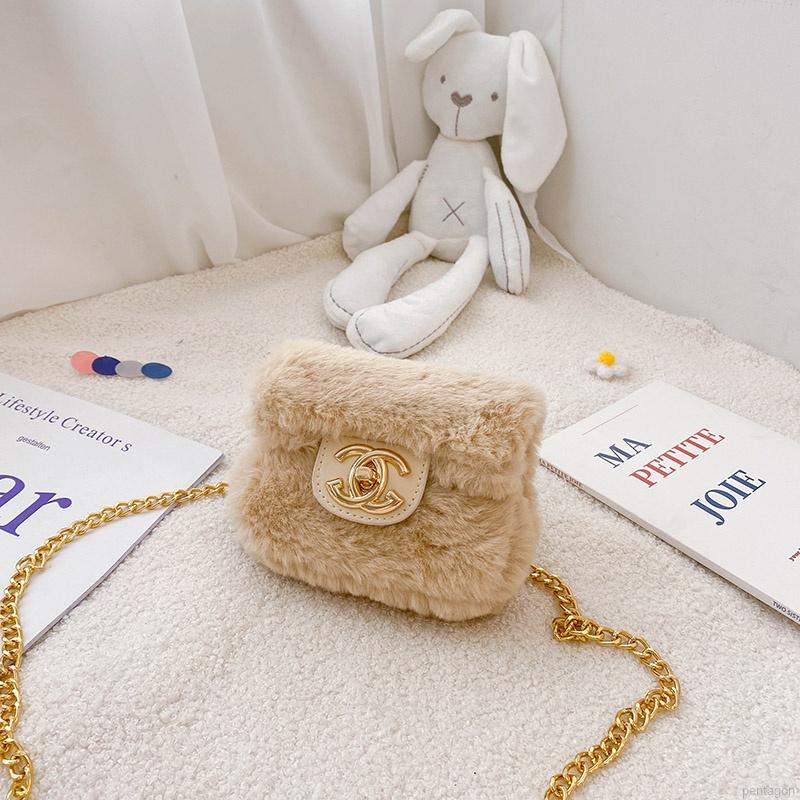 Túi Xách Lông Nhung Đeo Chéo Cho Bé Gái