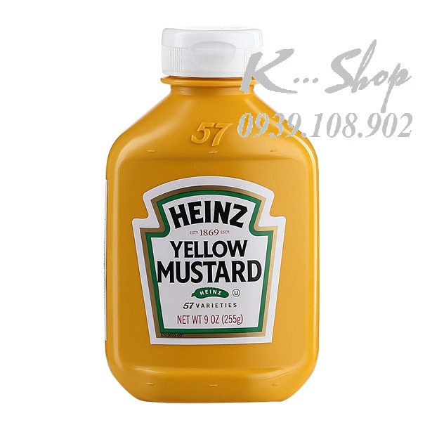 Mù tạt vàng Heinz 255g-yellow mustard