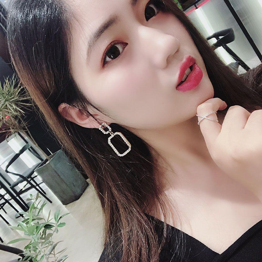 Bông Tai Hình Chữ Nhật Phong Cách Hàn Quốc Thanh Lịch Cho Nữ