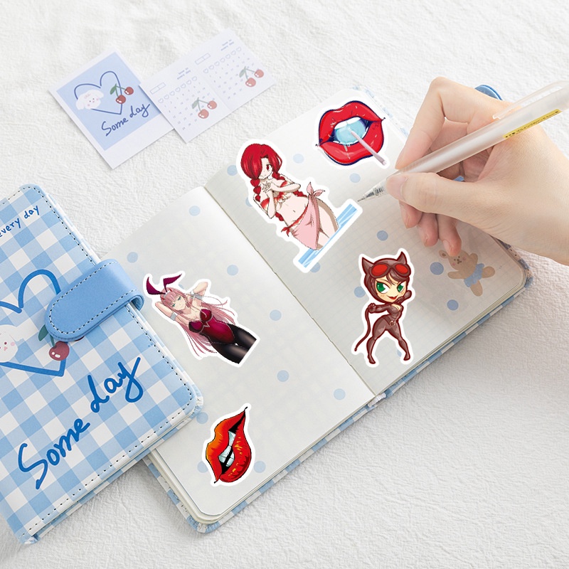 200/100/50 Nhãn Dán Hình Waifu Hentai Quyến Rũ Dễ Thương Trang Trí Đa Năng