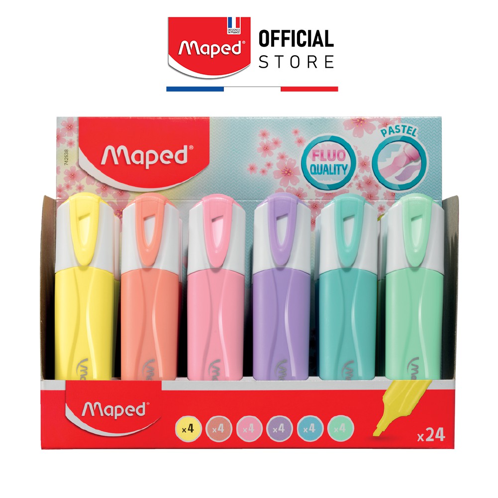 MAPED - Viết Dạ Quang Classic Pastel 6 màu [Chính hãng]