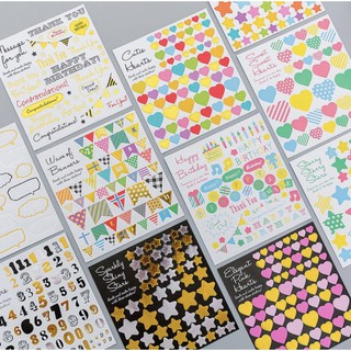 Tấm dán sticker hình ngôi sao/ trái tim cute.