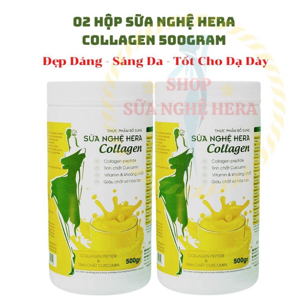 GIÁ KỊCH SÀN Sữa Nghệ HERA Collagen MS01 Đẹp Dáng -  Đẹp Da - Hỗ Trợ Đau Dạ Dày [CHÍNH HÃNG](02 HỘP 500GRAM) GIÁ KỊCH SÀ