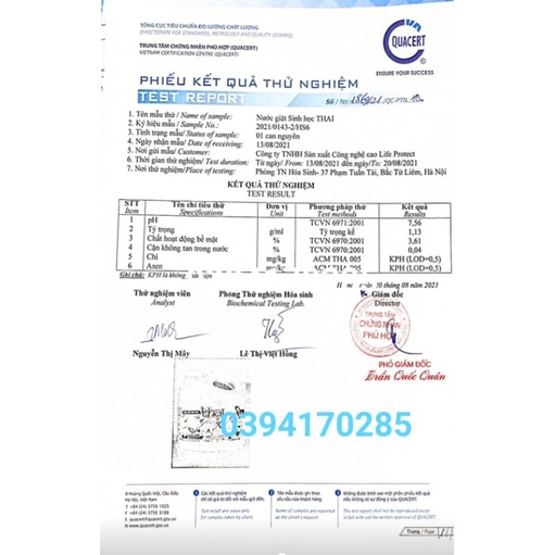 Nước Giặt Sinh Học THAI, Màu Vàng Hương Nước Hoa Giữ Bền Màu Vải, Giặt Xả 2 Trong 1 Can 3,6L