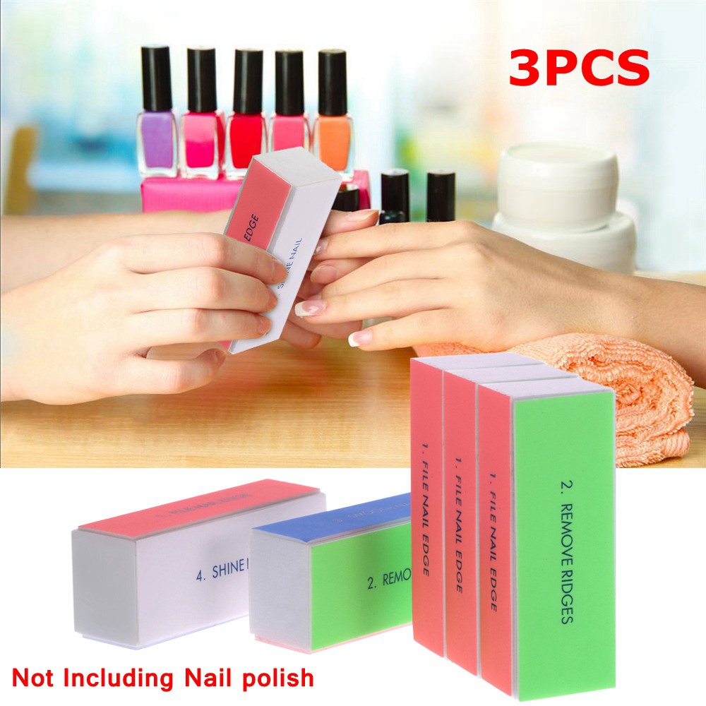 Bộ 3 Dụng Cụ Đánh Bóng Móng Tay 4 Mặt Chuyên Dụng