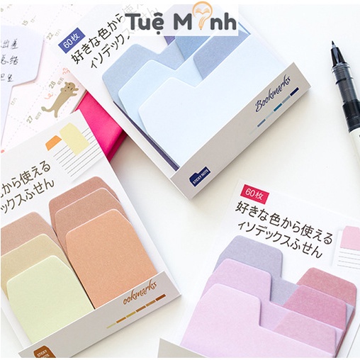 Set 60 note miếng đánh dấu trang ghi chú màu Pastel NO14