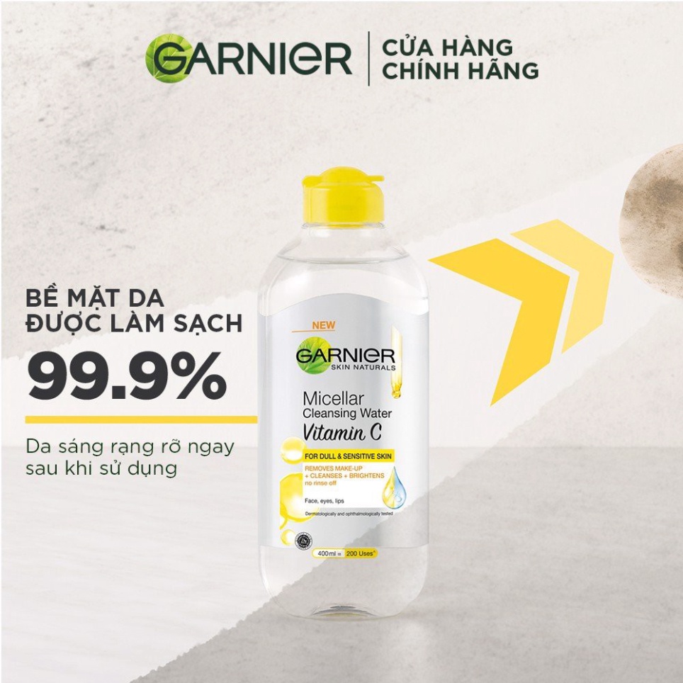 Nước Tẩy Trang Garnier Vitamin C Làm Sáng Da Micellar Cleansing Water Vitamin C Chính Hãng