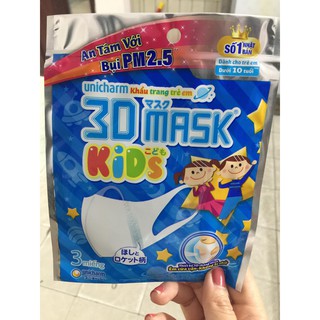 1 gói khẩu trang em bé 3D mask kids (3 miếng/gói).