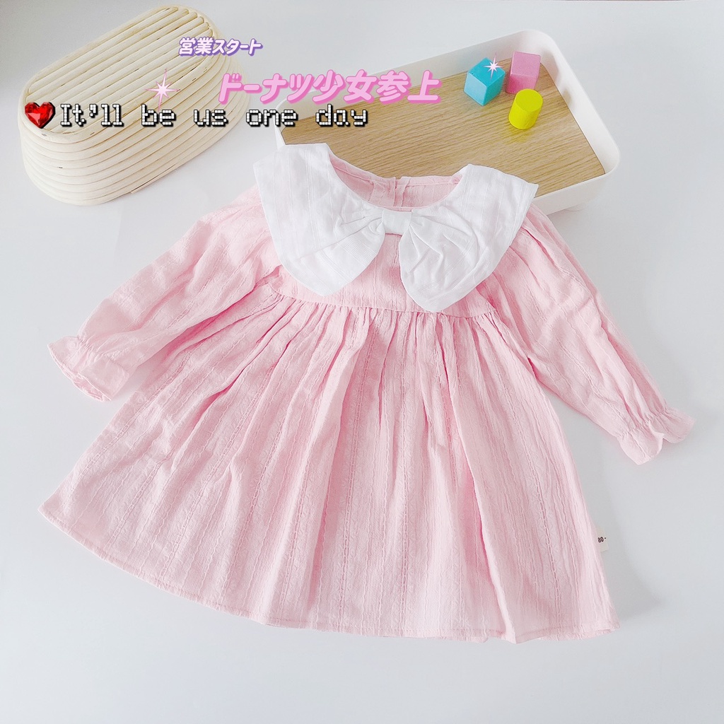 Váy thu dài tay chất thô mỏng cho bé gái 1-5 tuổi (Mã 198)