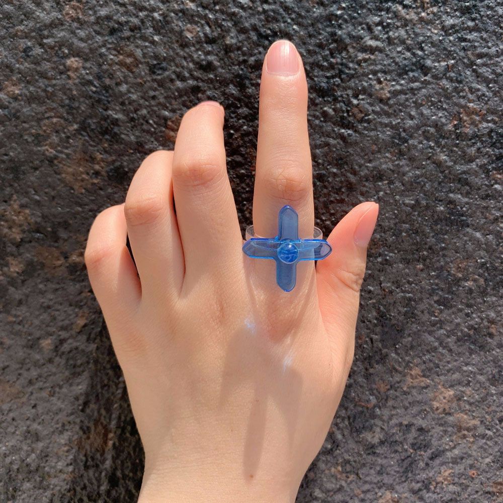 Nhẫn Nhựa Acrylic Trong Suốt Họa Tiết Hoa Nhiều Màu Thời Trang