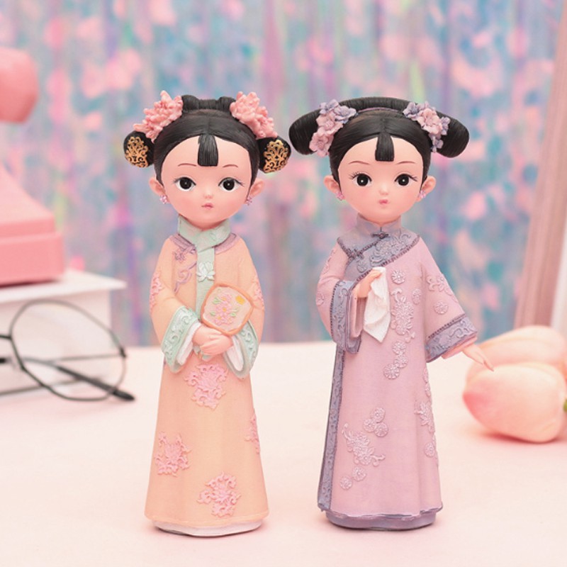 (04 mẫu) Tượng chibi thiếu nữ cổ trang 3D - mẫu 03