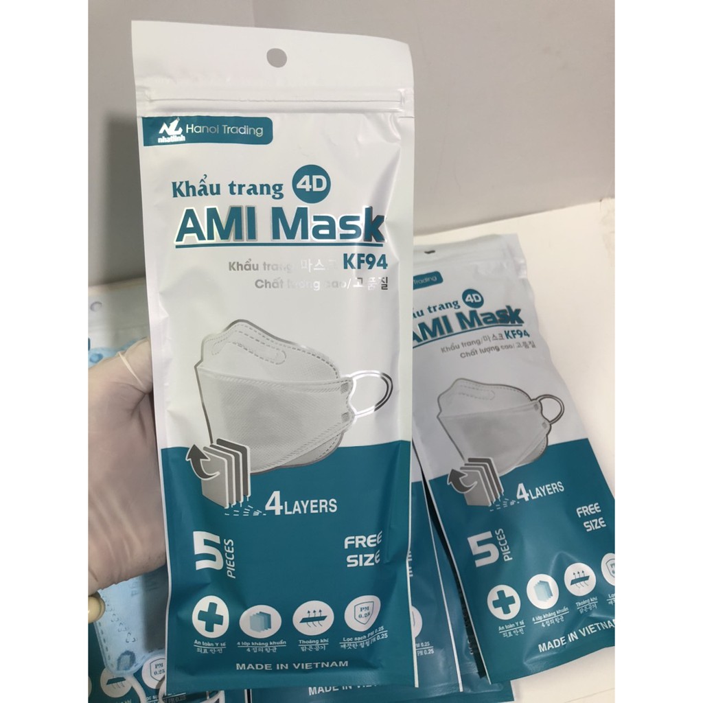 [SIÊU HOT] Combo 10 cái KHẨU TRANG AMI MASK KF94 KIỂU HÀN QUỐC (túi 10 chiếc)