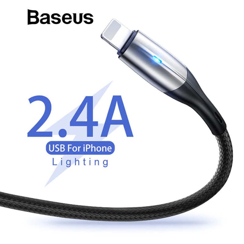 Cáp sạc Baseus hỗ trợ sạc nhanh, đèn báo tín hiệu cho iPhone 5/6/7/8/X/Xs