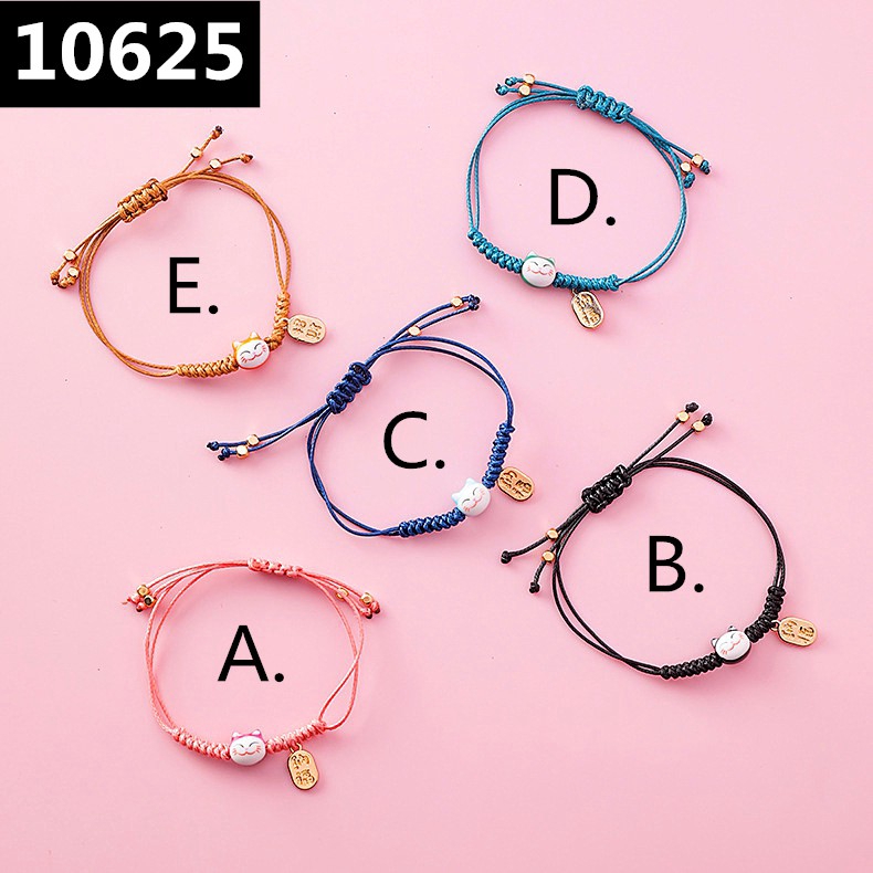 XiaoboACC Vòng Tay Dây Bện Có Thể Điều Chỉnh Mặt Hình Chú Mèo Bằng Sứ Thời Trang Hàn Quốc Cho Người Lớn Và Trẻ Em | BigBuy360 - bigbuy360.vn