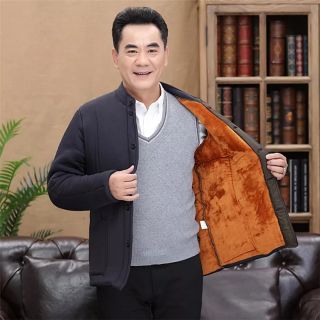 Áo ấm lót nhung nam thu đông thời trang trung niên