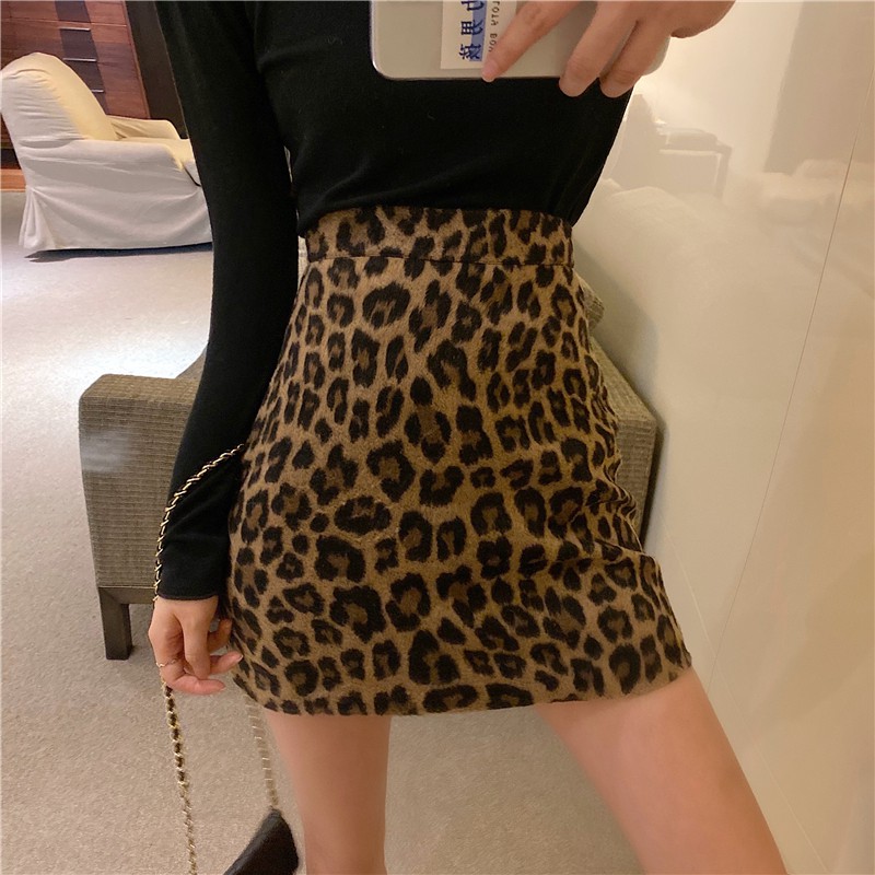 Chân Váy Len Xiaozhainv Họa Tiết Da Beo Cá Tính Dành Cho Bạn Nữ | BigBuy360 - bigbuy360.vn