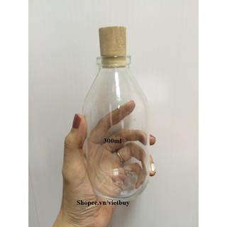 Chai thủy tinh nút gỗ 300ml