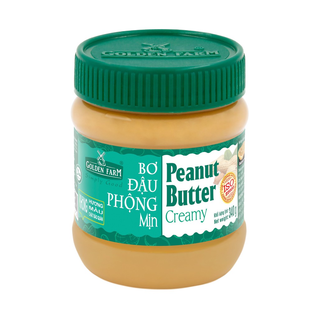 BƠ ĐẬU PHỘNG MỊN PEANUT BUTTER GOLDEN FARM 170GR - DÙNG QUÉT LÊN BÁNH MÌ, SANDWICH, XAY SINH TỐ CHO THÊM HẤP DẪN