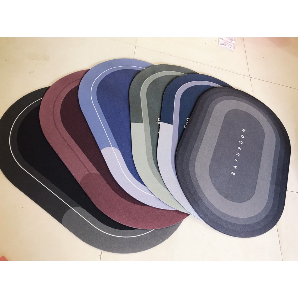 Thảm dậm chân nhà tắm Silicon BATH MAT hút nước siêu nhanh, Thảm chùi chân thấm nước chất liệu chống trượt