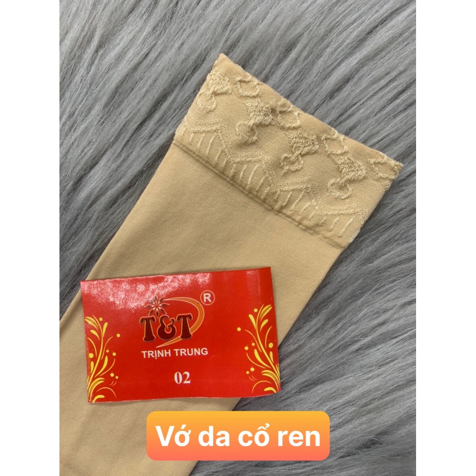 [HCM]Combo 5 hoặc 10 đôi vớ da cổ ren , tất da , vớ nữ , thương hiệu TRỊNH TRUNG ,thun cotton 100% co giãn tốt  , bảo đả