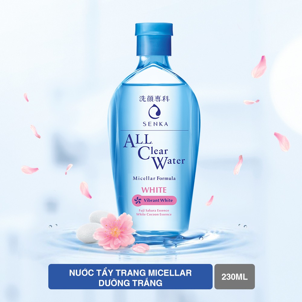 [Mã FMCGMALL -8% đơn 250K] Nước tẩy trang dưỡng trắng Senka All Clear Water Micellar Formula White 230ml | BigBuy360 - bigbuy360.vn