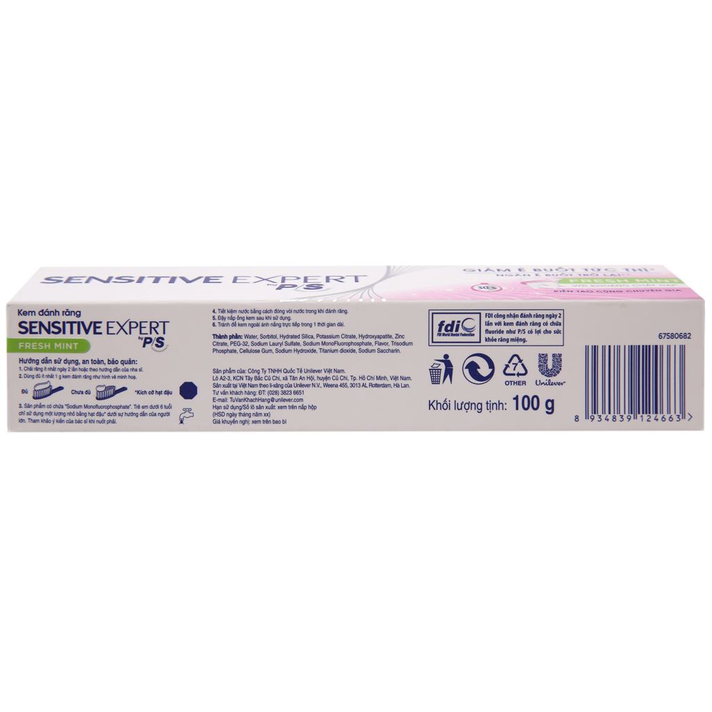 Kem đánh răng P/S Sensitive Expert giảm ê buốt hương bạc hà 100g