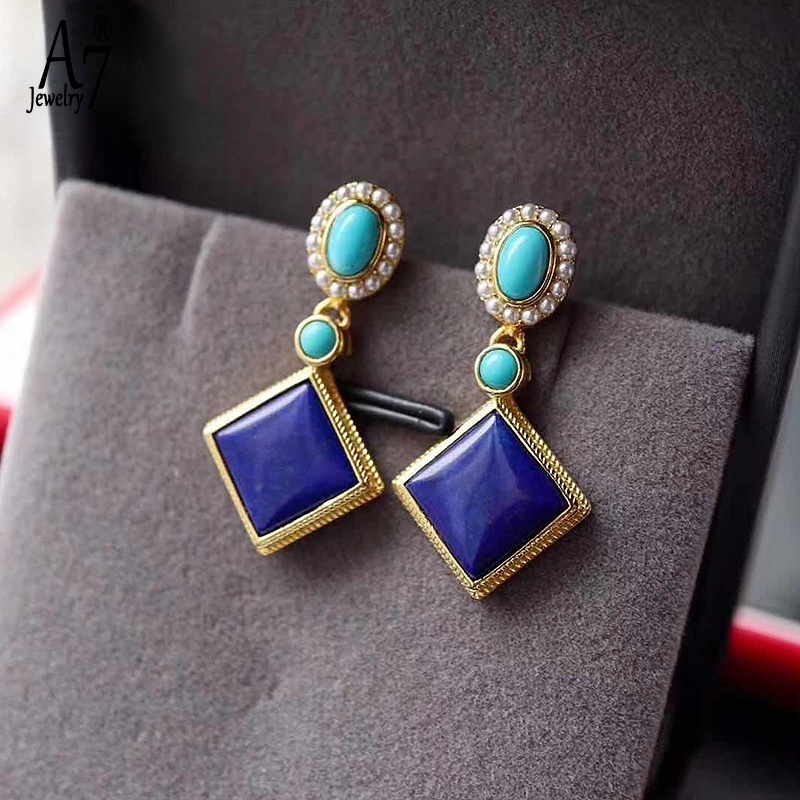 Bông Tai Bạc 925 A7 S925 Kiểu Dáng Hình Học Thời Trang