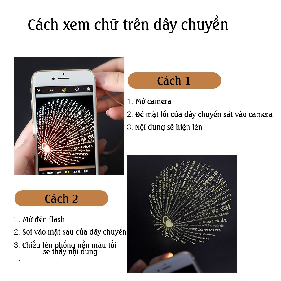 Dây chuyền nữ titan Cao cấp tỏ tình bằng 100 thứ tiếng hot tiktok không đen không gỉ sét - Tặng Hộp đẹp