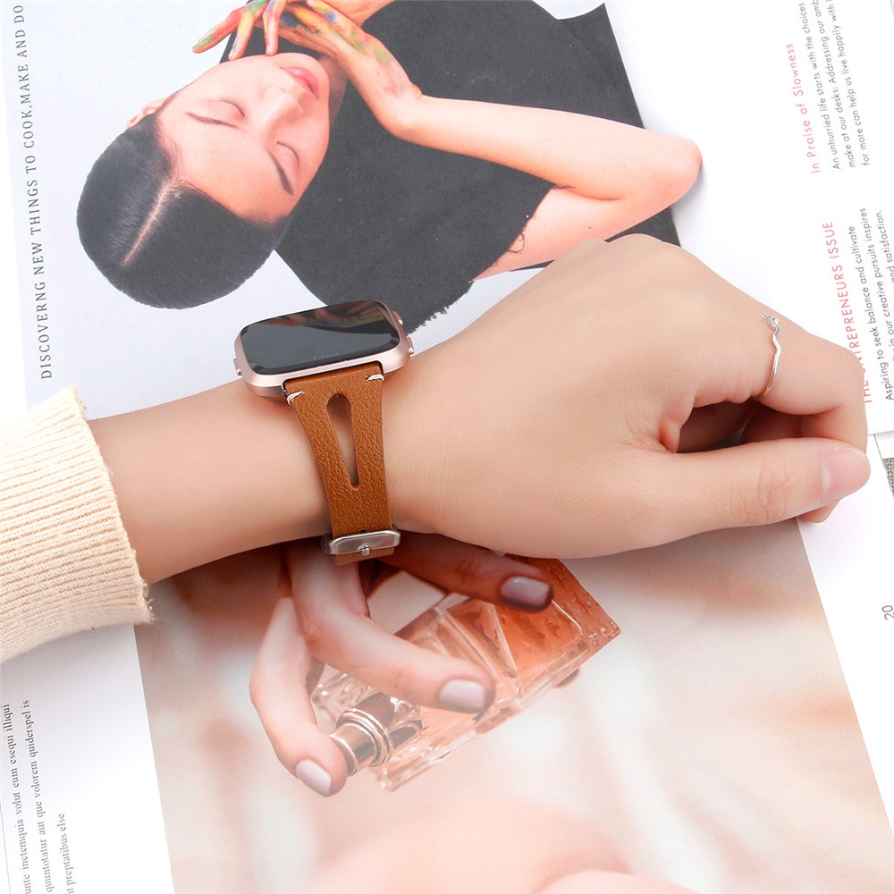 Dây đeo bằng da cho đồng hồ thông minh Fitbit Versa 2 / Versa Lite