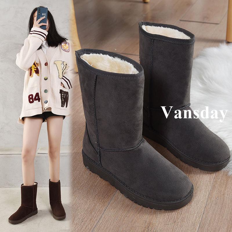 Giày Bốt Đi Tuyết✨Giày Bốt Cotton Đế Bằng Dày Dặn Chống Trượt Phong Cách Hàn Quốc Thời Trang Cho Nữ