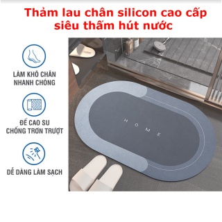 Thảm Chùi Chân Nhà Tắm Silicon Thảm Lau Chân Siêu Mềm Siêu Dày, Siêu Thấm Nước Chất Liệu Chống Trượt - Thảm Trải Sàn