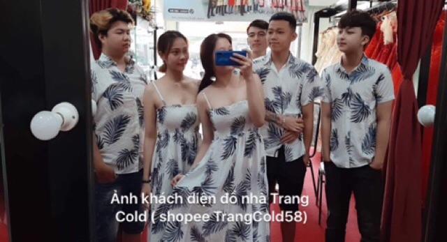 set đi biển váy 2 dây kiểu mới + 1 sơ mi nam ( ảnh thật shop tự chụp) | BigBuy360 - bigbuy360.vn