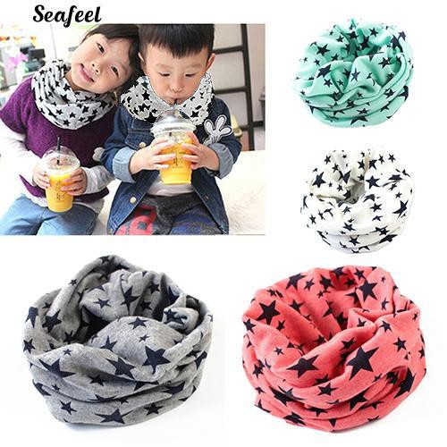 Khăn choàng cổ bằng cotton có in họa tiết sao nhiều màu sắc đầy năng động dành cho các bé trai