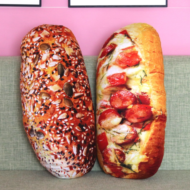 Gối Tựa Lưng Hình Bánh Mì 3D Mềm Mại Độc Đáo