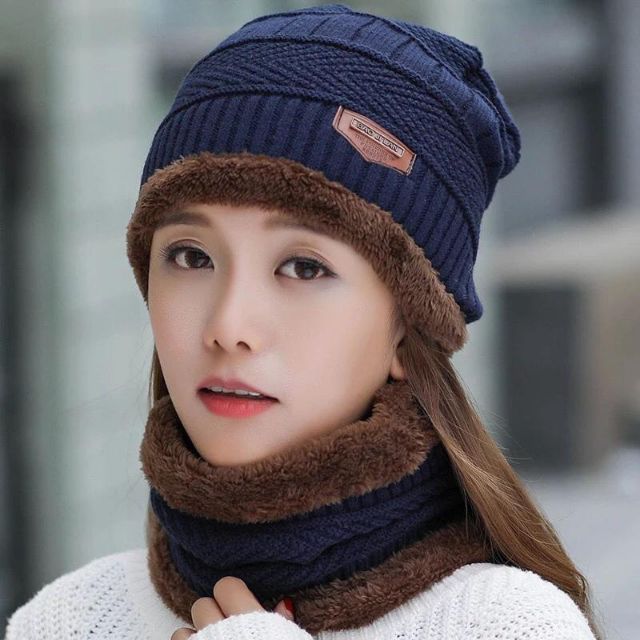 MŨ LÔNG KÈM KHĂN CHO NỮ lớp