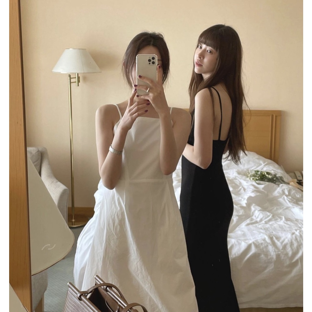 ĐẦM DÀI MAXXI HAI DÂY CỘT NƠ HỞ LƯNG - KIMI DRESS | BigBuy360 - bigbuy360.vn