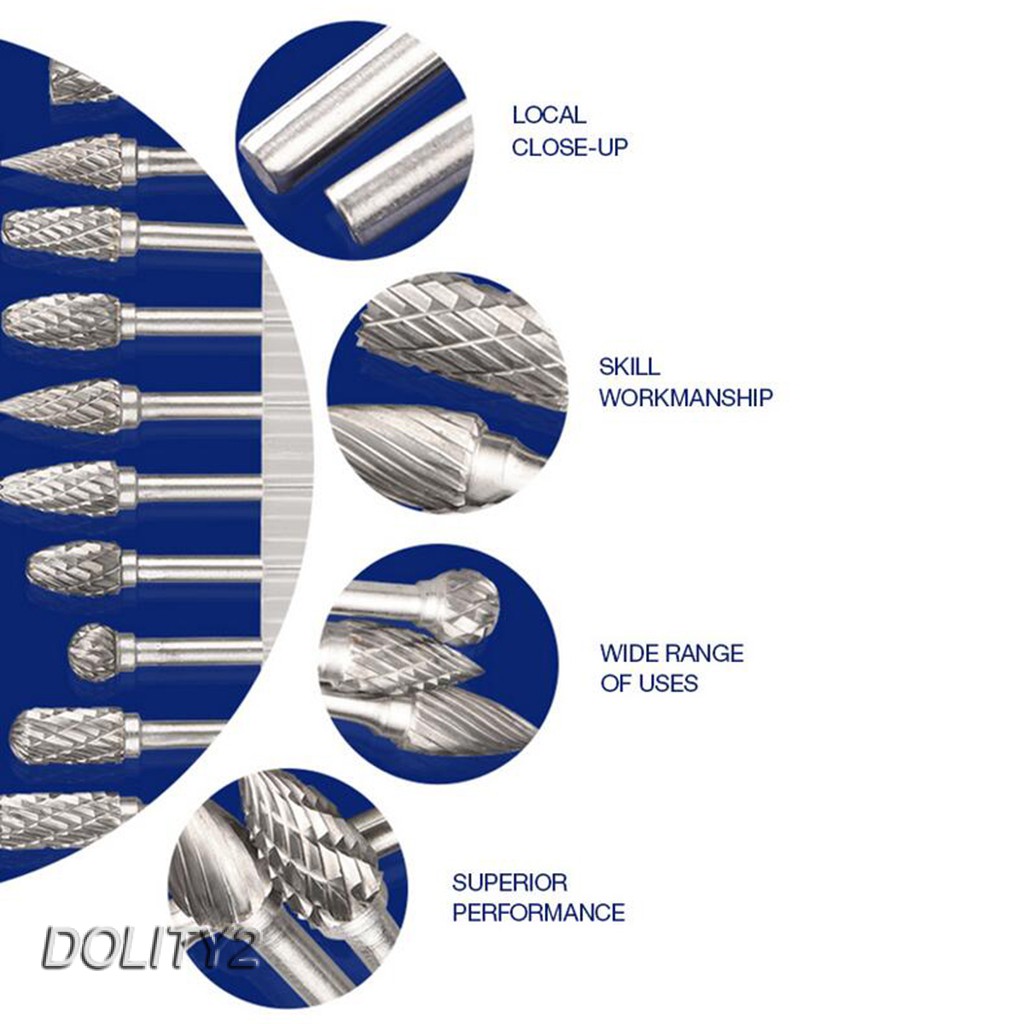 Double Slot Tungsten Carbide Burr Rotary File for Woodworking